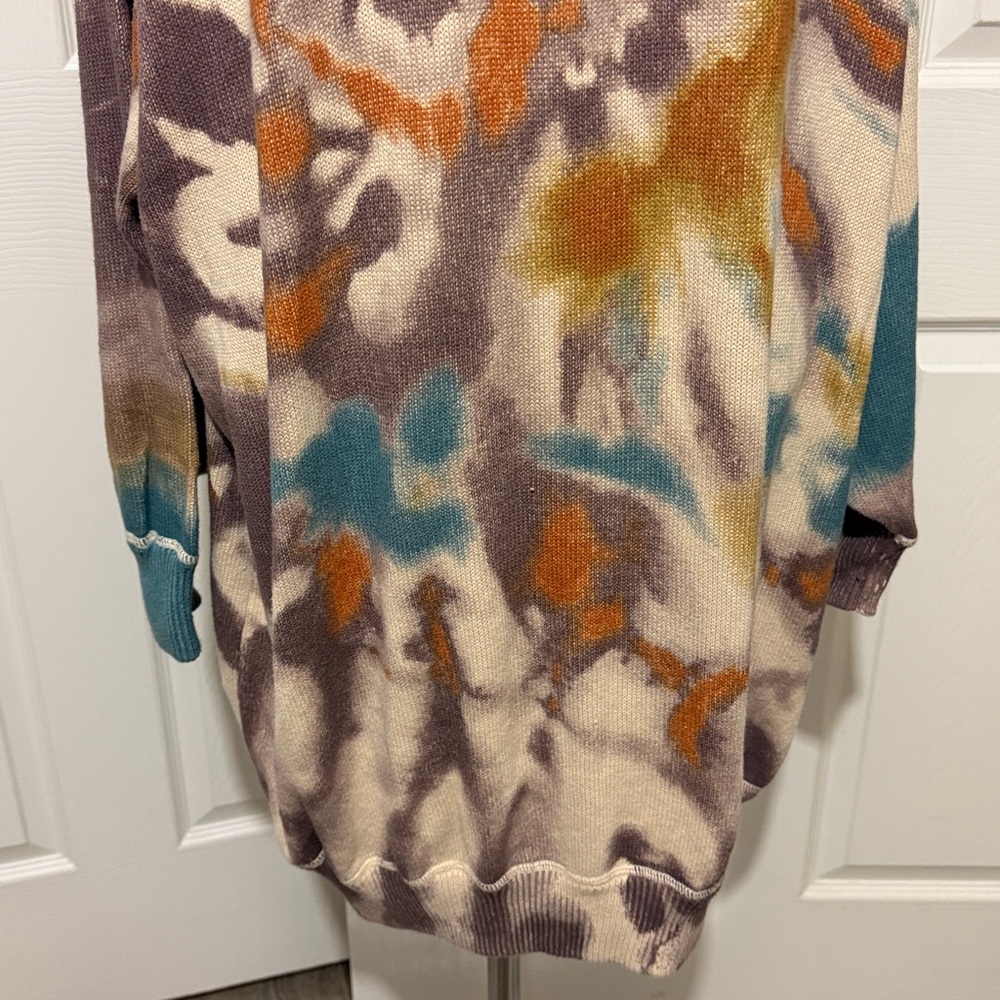 NATURAL LIFE Taylor Oversized Multicolor Tie-Dye Pullover Cotton Sweater - Picture 4 of 8
